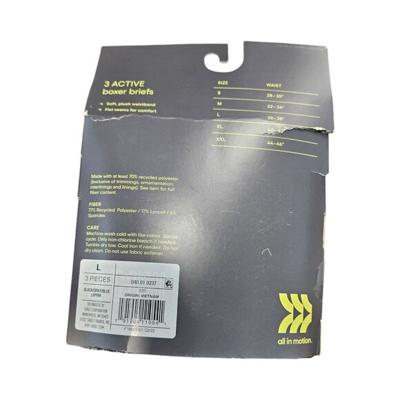 All in Motion Mens Soft Boxer Briefs Size Large NEW TAGS set of 3 - Picture 3 of 6